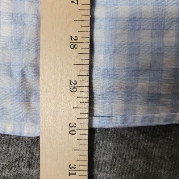 Suitsupply Men's M Button Down Shirt Egyptian Cotton Blue & White Gingham Plaid - Picture 10 of 10